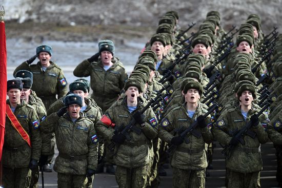 Joint drill for marching personnel of Moscow Garrison ahead of military parade