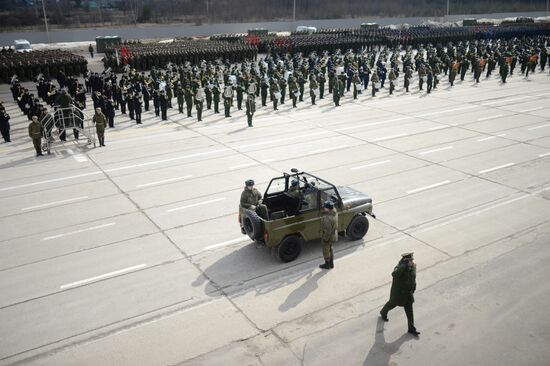 Joint drill for marching personnel of Moscow Garrison ahead of military parade