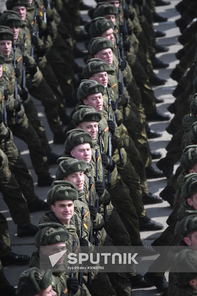 Joint drill for marching personnel of Moscow Garrison ahead of military parade