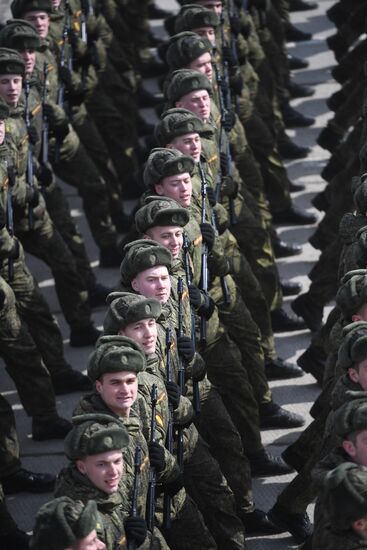 Joint drill for marching personnel of Moscow Garrison ahead of military parade