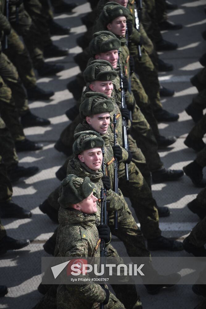 Joint drill for marching personnel of Moscow Garrison ahead of military parade