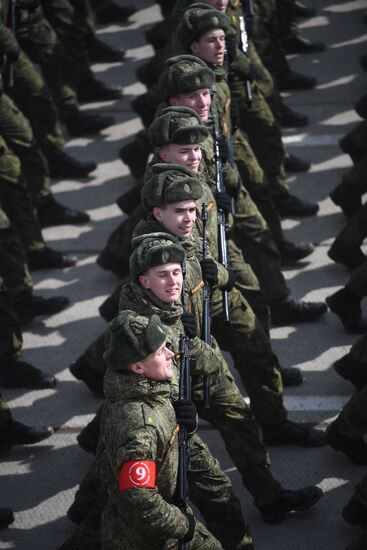 Joint drill for marching personnel of Moscow Garrison ahead of military parade