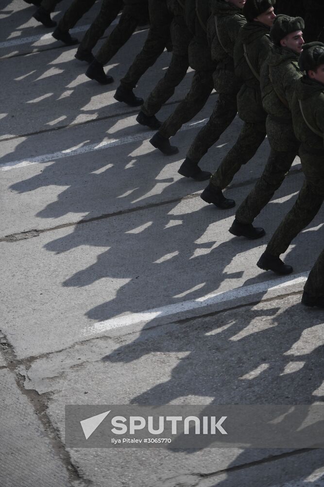 Joint drill for marching personnel of Moscow Garrison ahead of military parade