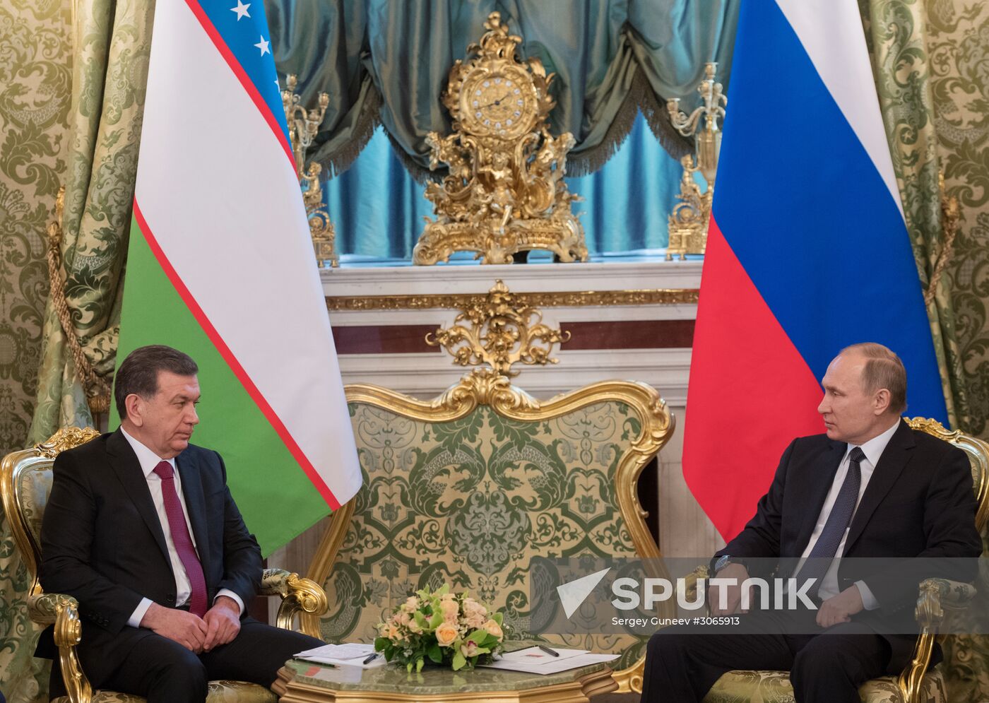 President Vladimir Putin meets with President of Uzbekistan Shavkat Mirziyoyev