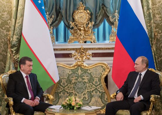 President Vladimir Putin meets with President of Uzbekistan Shavkat Mirziyoyev