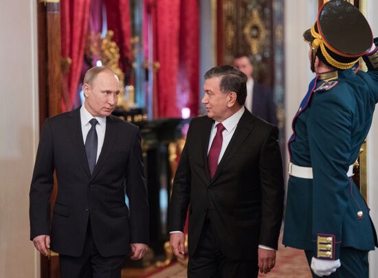 President Vladimir Putin meets with President of Uzbekistan Shavkat Mirziyoyev