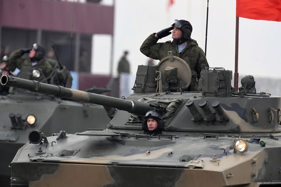 Joint drill for marching personnel of Moscow Garrison ahead of military parade