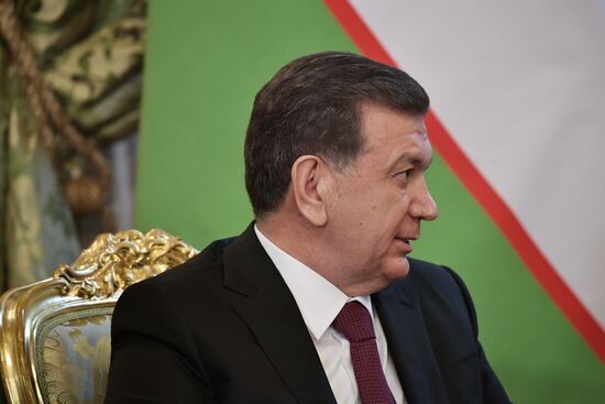 President Vladimir Putin meets with President of Uzbekistan Shavkat Mirziyoyev