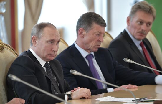 President Vladimir Putin meets with President of Uzbekistan Shavkat Mirziyoyev