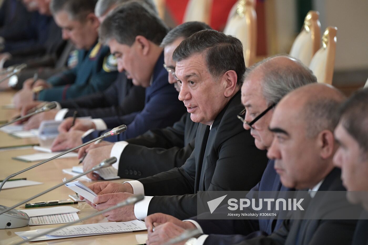 President Vladimir Putin meets with President of Uzbekistan Shavkat Mirziyoyev