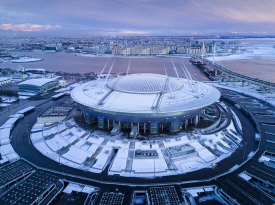 St. Petersburg Arena on Krestovsky Island in St. Petersburg