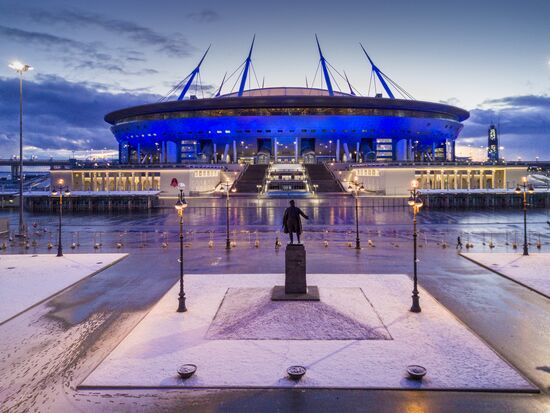 St. Petersburg Arena on Krestovsky Island in St. Petersburg