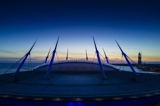 Saint Petersburg Stadium on Krestovsky Island in St. Petersburg