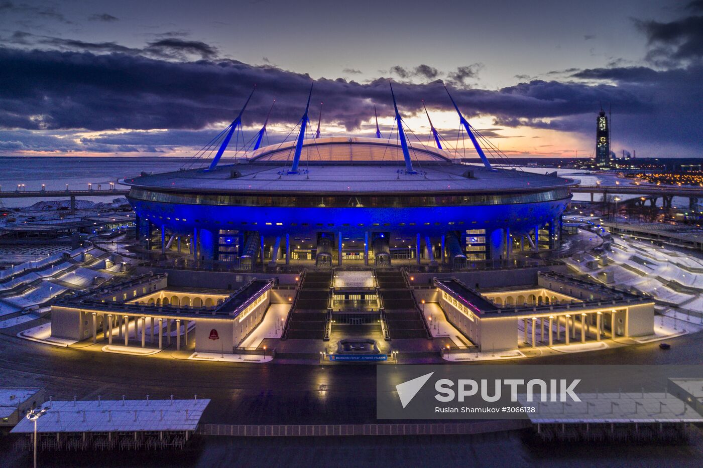 Saint Petersburg Stadium on Krestovsky Island in St. Petersburg