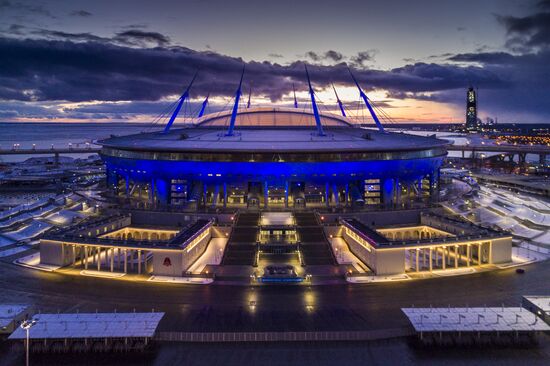 Saint Petersburg Stadium on Krestovsky Island in St. Petersburg