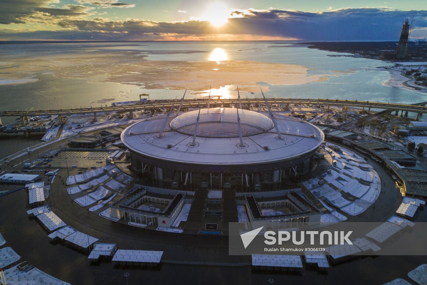 Saint Petersburg Stadium on Krestovsky Island in St. Petersburg