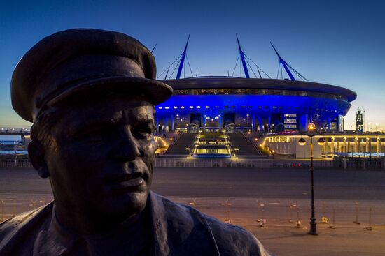 Saint Petersburg Stadium on Krestovsky Island in St. Petersburg