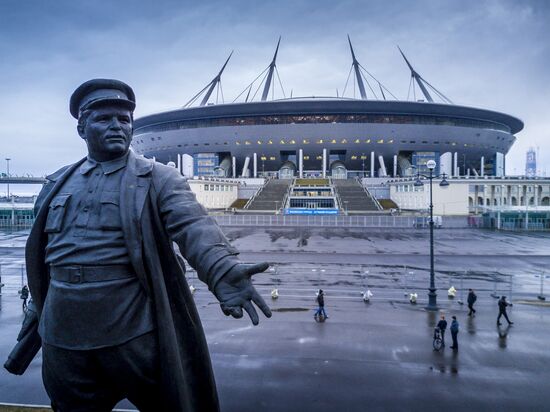 Saint Petersburg Stadium on Krestovsky Island in St. Petersburg