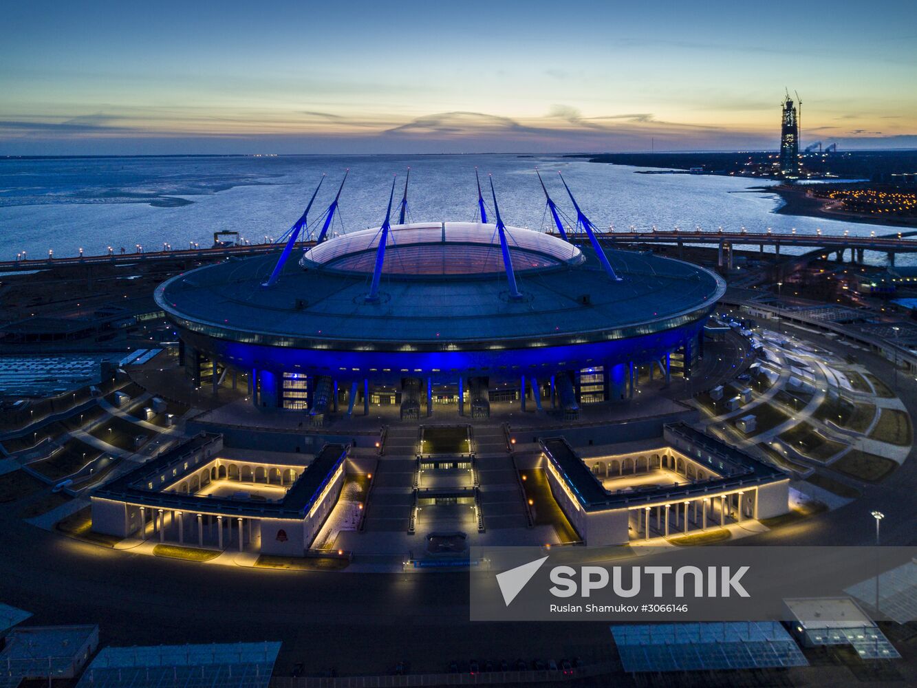 Saint Petersburg Stadium on Krestovsky Island in St. Petersburg