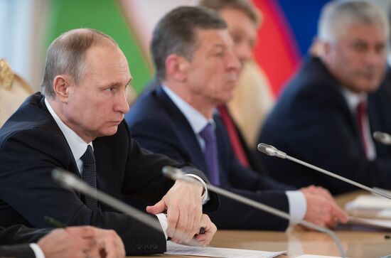 President Vladimir Putin meets with President of Uzbekistan Shavkat Mirziyoyev