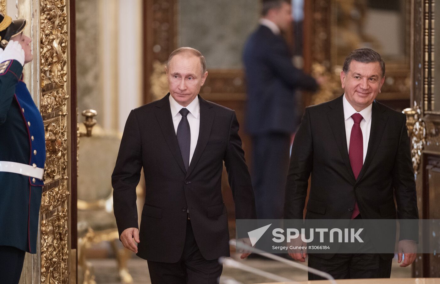 President Vladimir Putin meets with President of Uzbekistan Shavkat Mirziyoyev