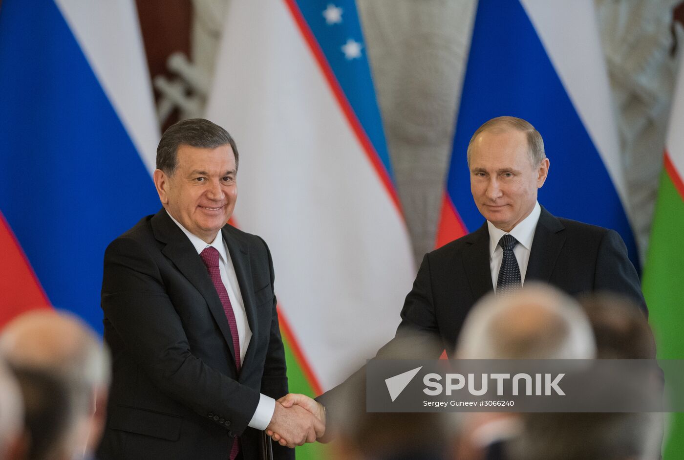 President Vladimir Putin meets with President of Uzbekistan Shavkat Mirziyoyev