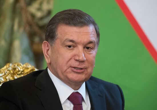 President Vladimir Putin meets with President of Uzbekistan Shavkat Mirziyoyev