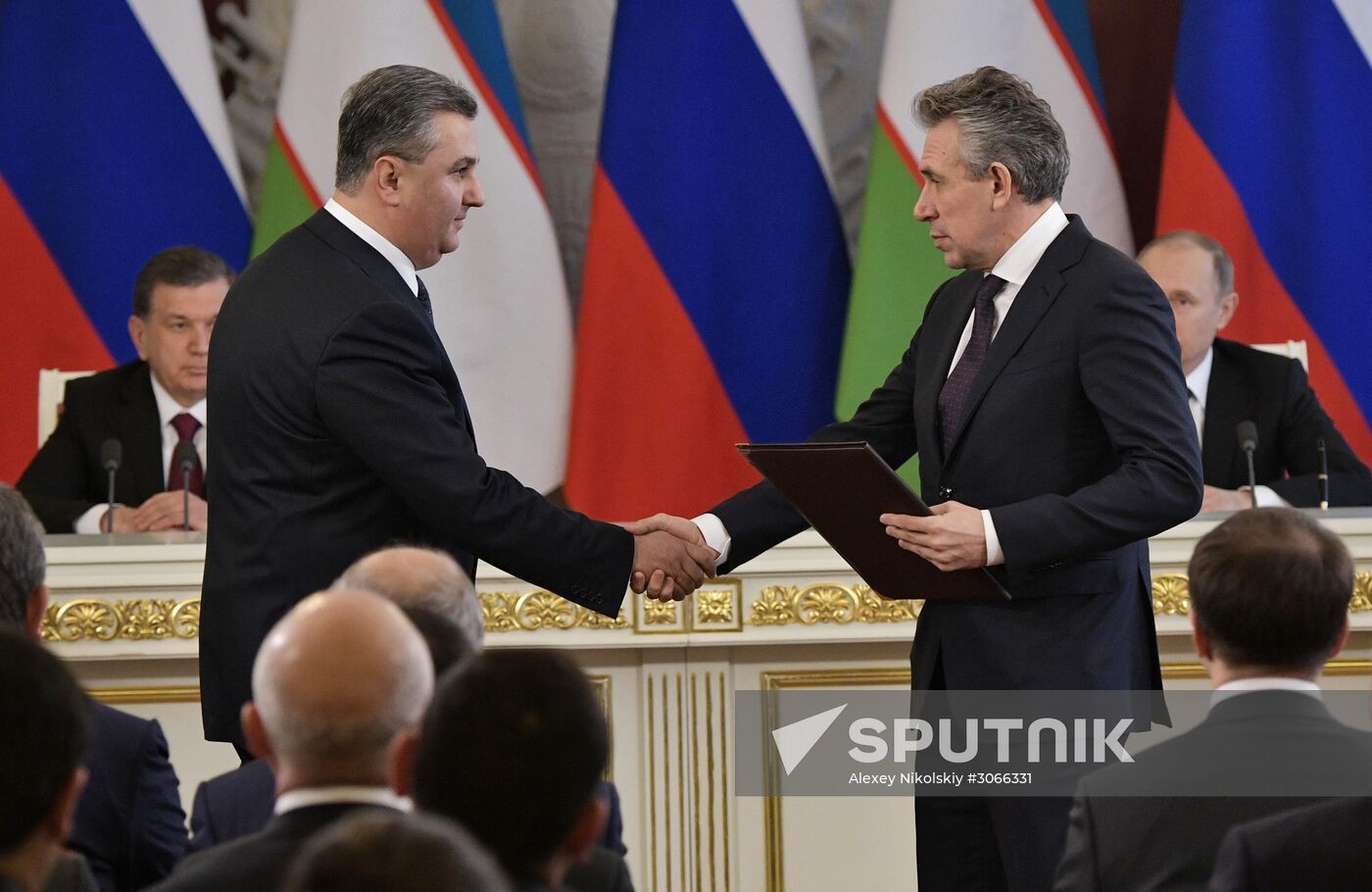 President Vladimir Putin meets with President of Uzbekistan Shavkat Mirziyoyev