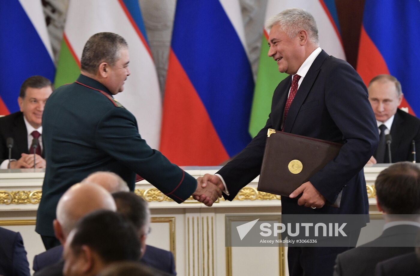 President Vladimir Putin meets with President of Uzbekistan Shavkat Mirziyoyev