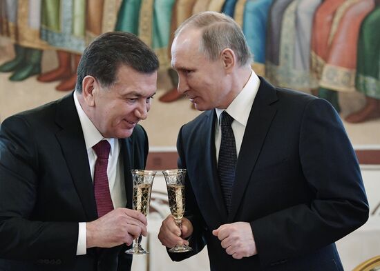 President Vladimir Putin meets with President of Uzbekistan Shavkat Mirziyoyev