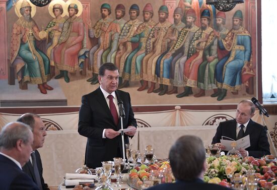 President Vladimir Putin meets with President of Uzbekistan Shavkat Mirziyoyev