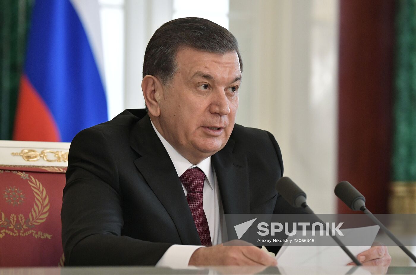 President Vladimir Putin meets with President of Uzbekistan Shavkat Mirziyoyev