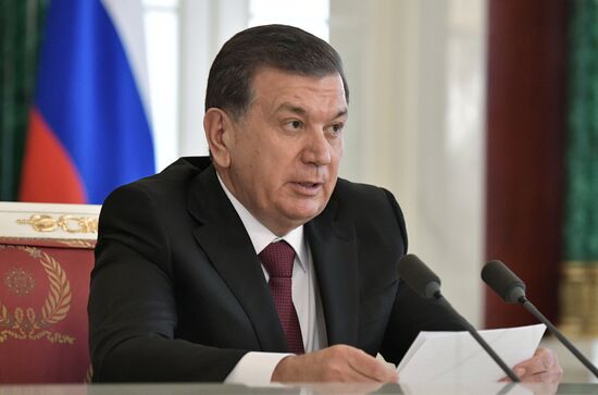 President Vladimir Putin meets with President of Uzbekistan Shavkat Mirziyoyev