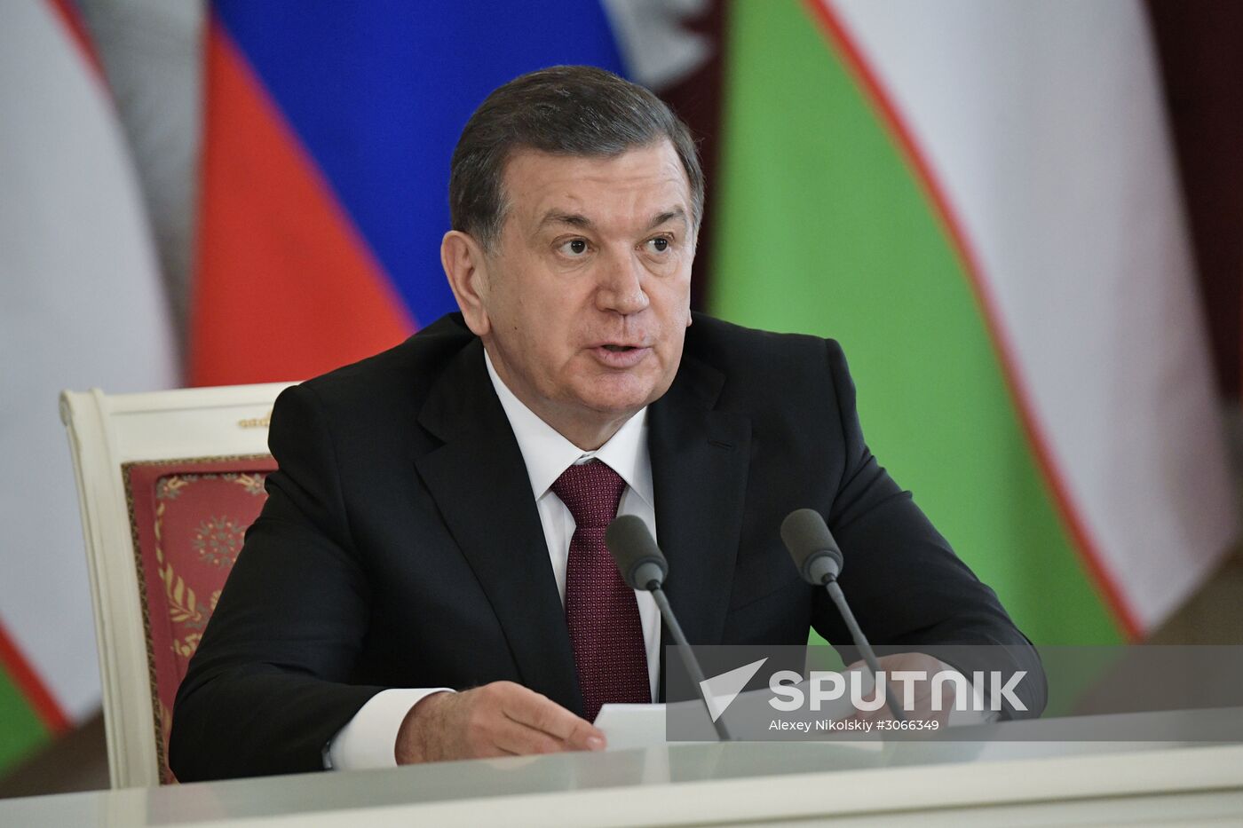 President Vladimir Putin meets with President of Uzbekistan Shavkat Mirziyoyev