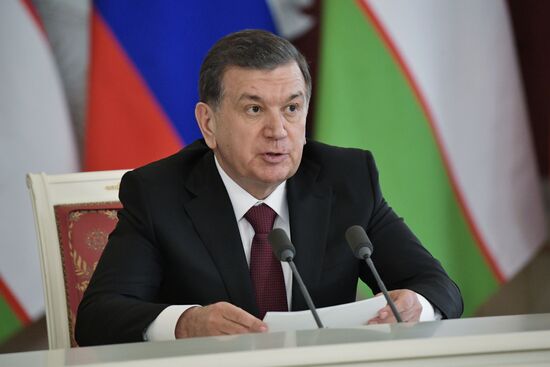 President Vladimir Putin meets with President of Uzbekistan Shavkat Mirziyoyev