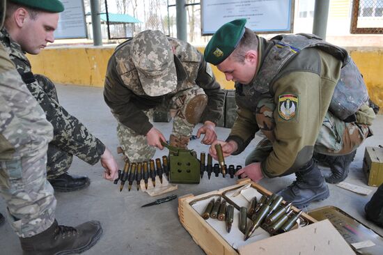 Drills of border guards at training field in Lviv Region