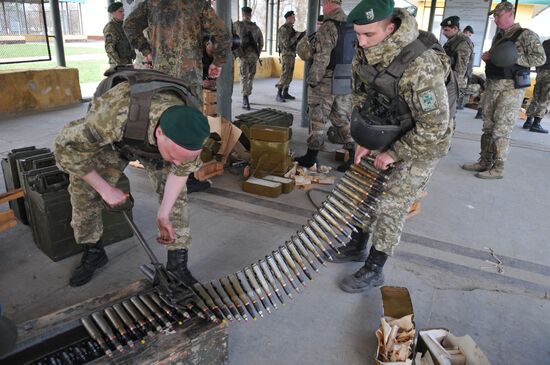Drills of border guards at training field in Lviv Region