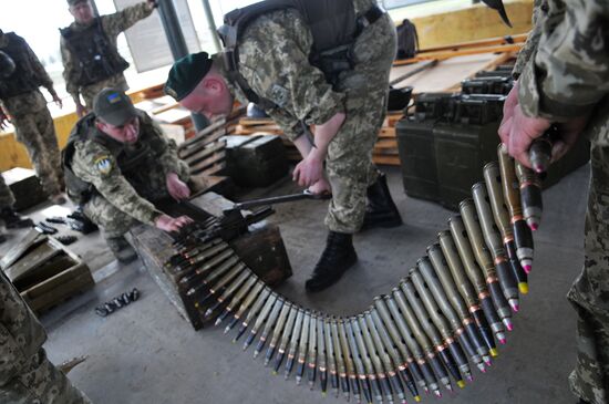 Drills of border guards at training field in Lviv Region