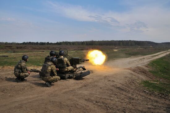 Drills of border guards at training field in Lviv Region