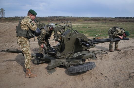 Drills of border guards at training field in Lviv Region