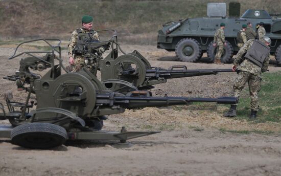 Drills of border guards at training field in Lviv Region