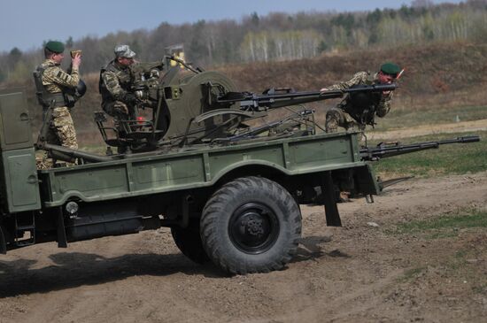 Drills of border guards at training field in Lviv Region