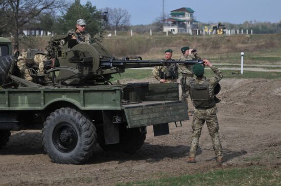 Drills of border guards at training field in Lviv Region