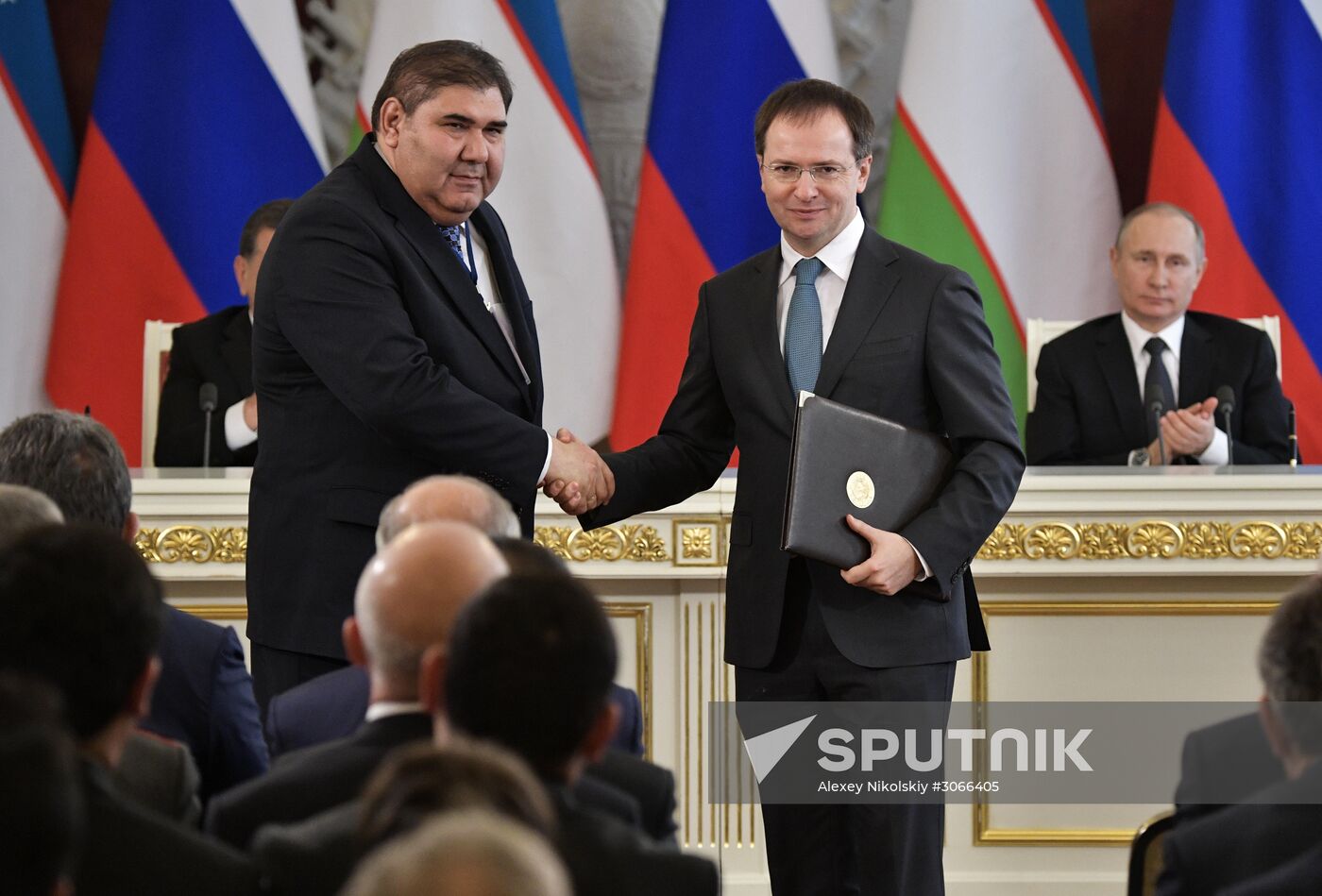 President Vladimir Putin meets with President of Uzbekistan Shavkat Mirziyoyev