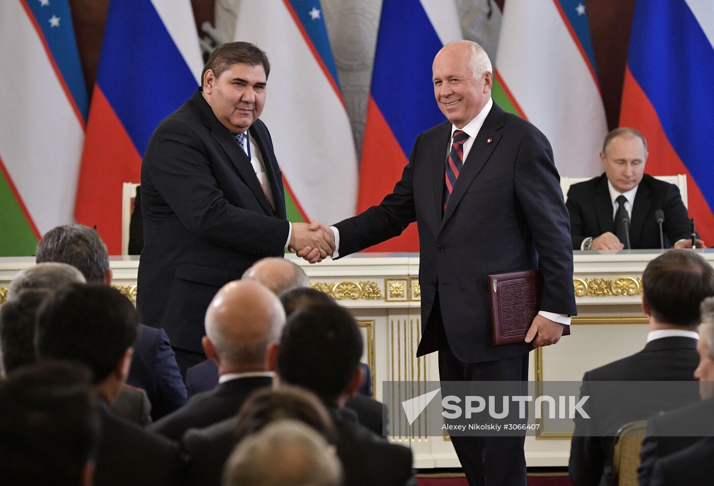 President Vladimir Putin meets with President of Uzbekistan Shavkat Mirziyoyev