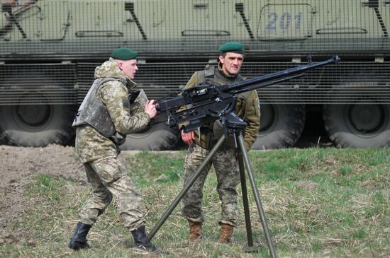 Drills of border guards at training field in Lviv Region