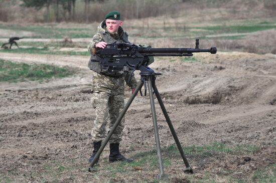 Drills of border guards at training field in Lviv Region
