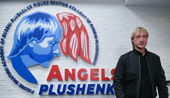 Opening of the Plyushchenko's Angels figure skating academy in Moscow