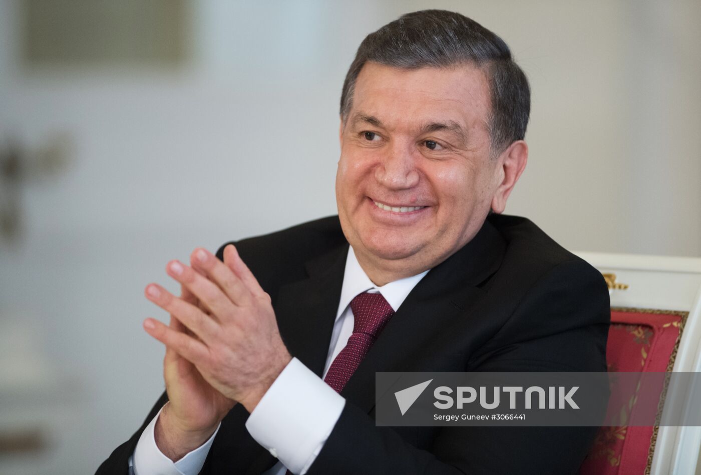 President Vladimir Putin meets with President of Uzbekistan Shavkat Mirziyoyev