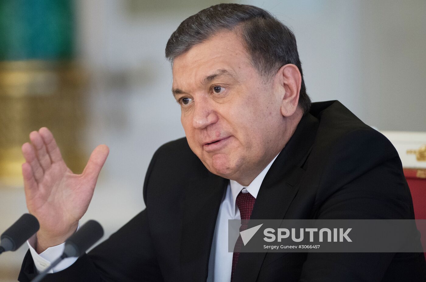 President Vladimir Putin meets with President of Uzbekistan Shavkat Mirziyoyev